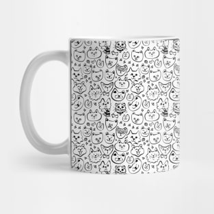 Cats Doodle Pattern Mug